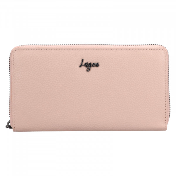 Dámska kožená peňaženka Lagen Marge - ružová