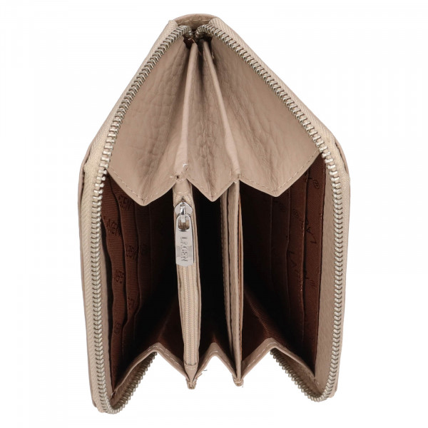 Dámska kožená peňaženka Lagen Apolen - béžovo-šedá