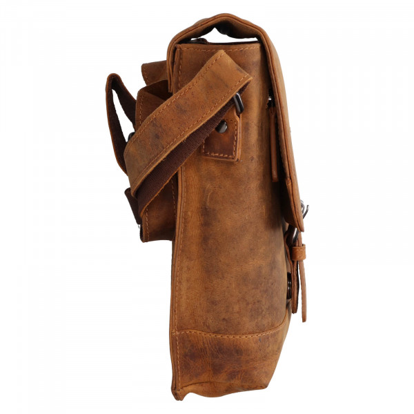 Pánska kožená taška cez rameno Greenwood Fion - svetlo hnedá