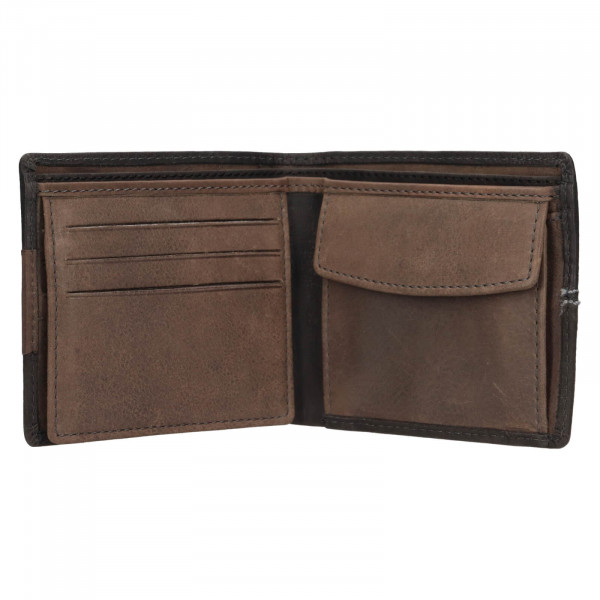 Pánska kožená peňaženka Lagen Arnaud - čierno-šedá