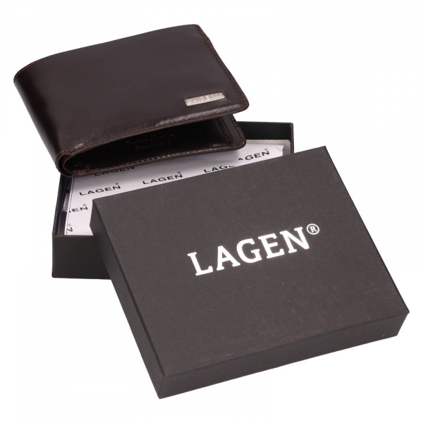 Pánska kožená peňaženka Lagen Cédrik - tmavo hnedá