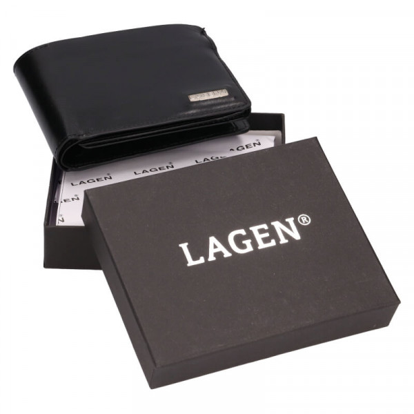 Pánska kožená peňaženka Lagen Rémi - čierna